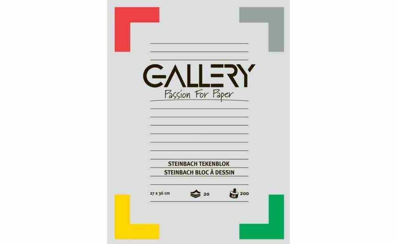 Gallery bloc de dessin steinbach, ft 27 x 36 cm, 200 g m², 20 feuilles