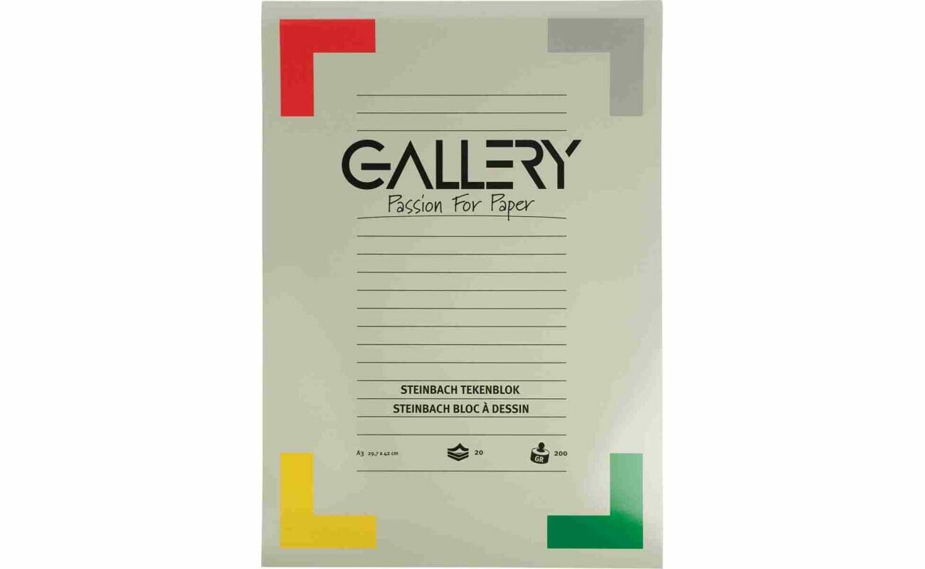 Gallery bloc de dessin 200 g/m², steinbach grainé, 20 feuilles, ft 29,7 x 42 cm (a3)