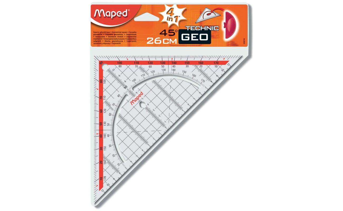 Maped équerre géométrique technic, ft 26 cm, avec poignée