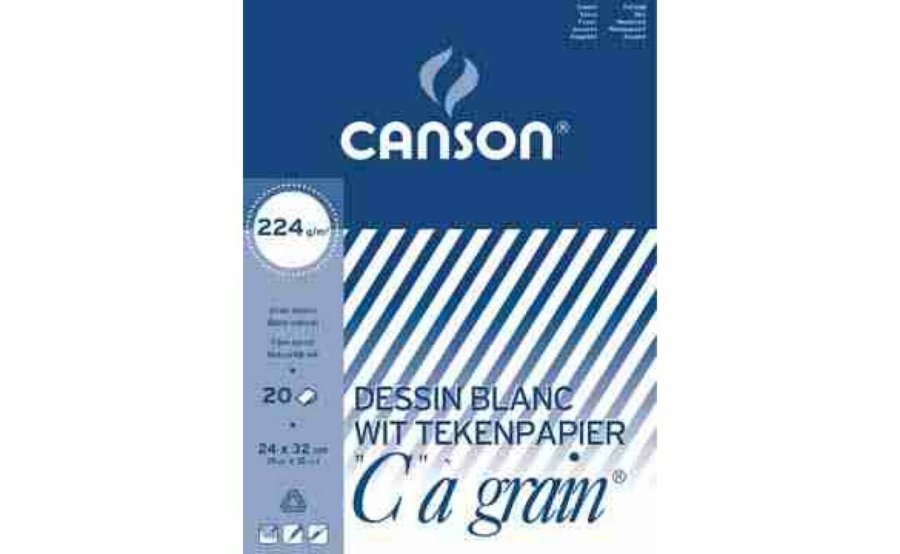 Canson bloc de dessin c à grain 224 g/m², ft 24 x 32 cm