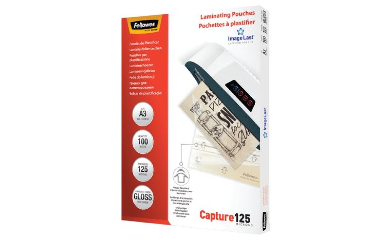 Fellowes 100 etuis a3 – 125 microns – etuis a plastifier