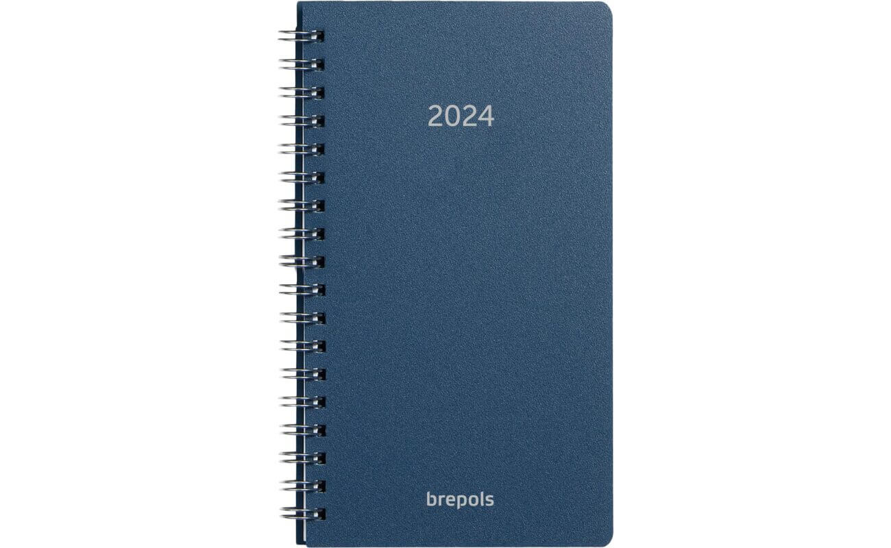 Agenda brepols notavision polyprop couleur bleu 2024