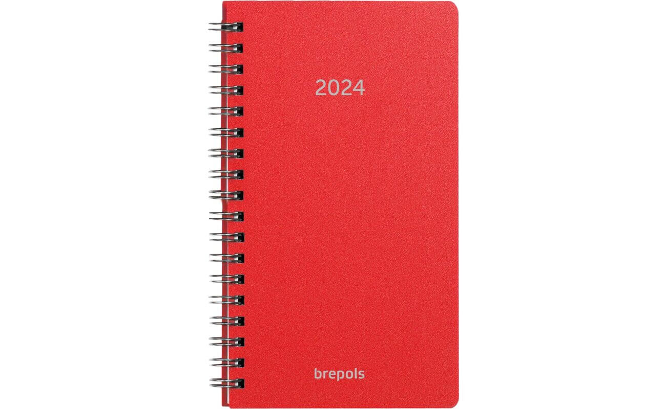 Agenda brepols notavision polyprop rouge 2024