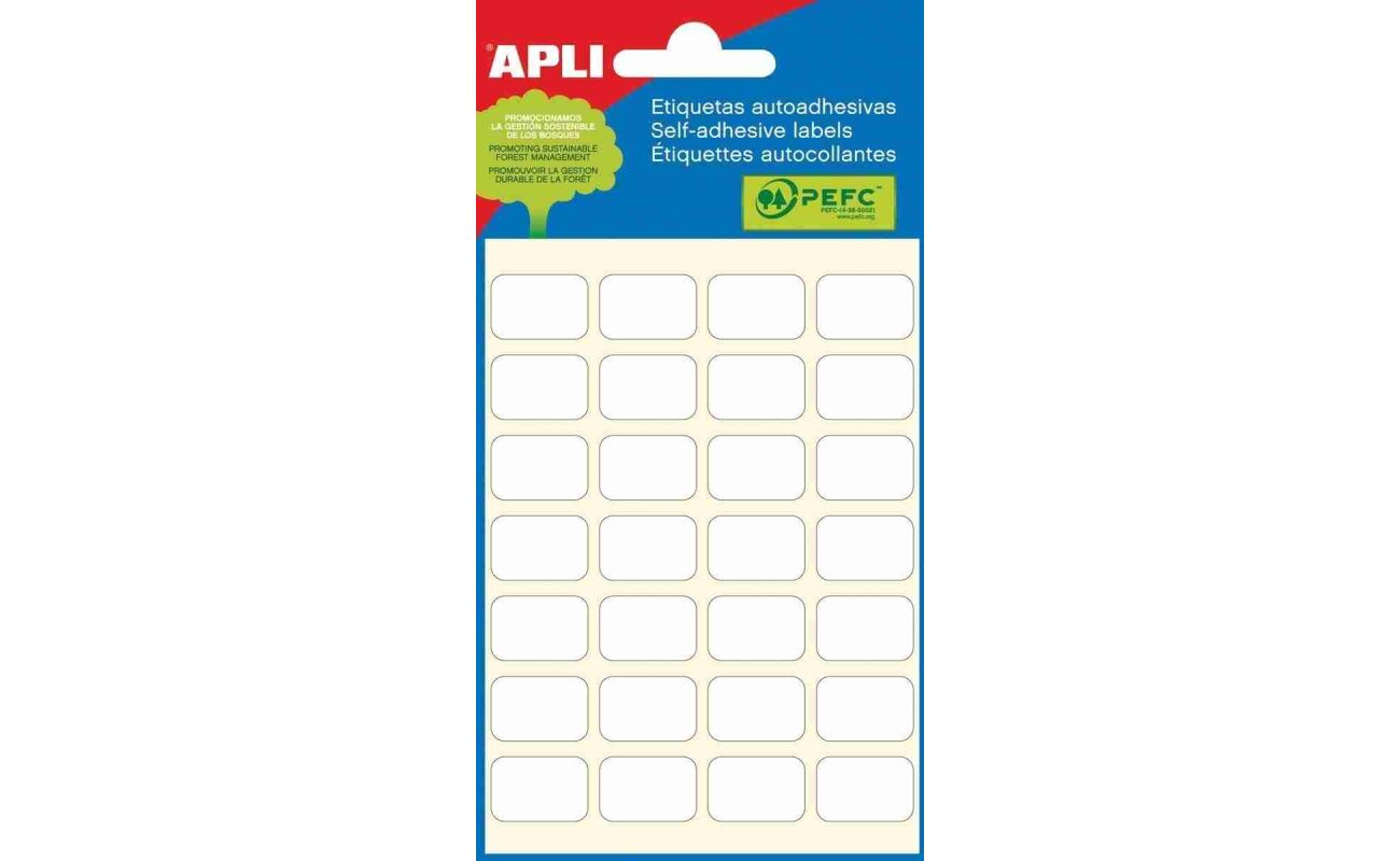 Apli étiquettes blanches ft 12 x 18 mm (l x h), 168 pièces, 28 par feuille