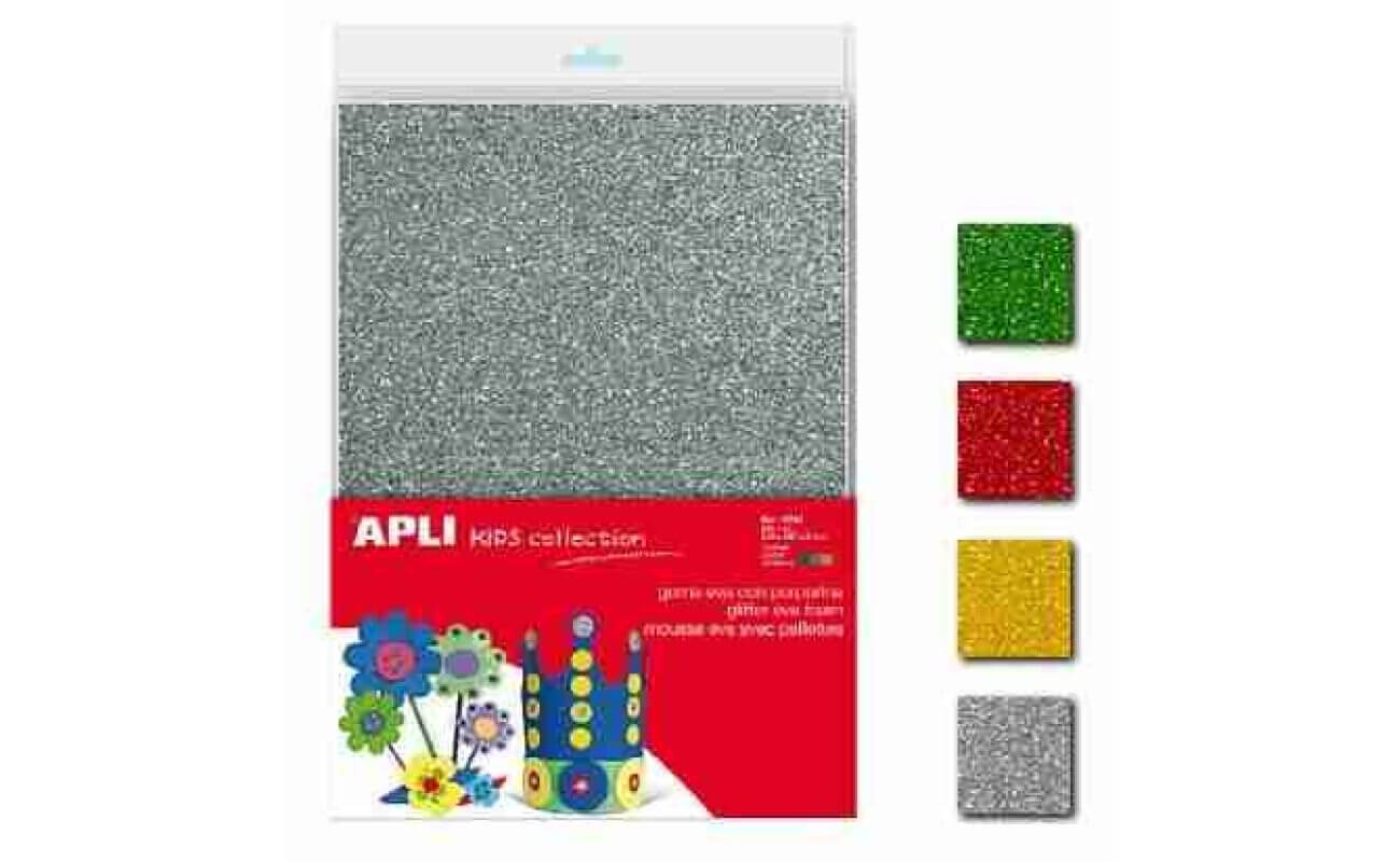 Apli kids caoutchouc mousse pailletée format a4