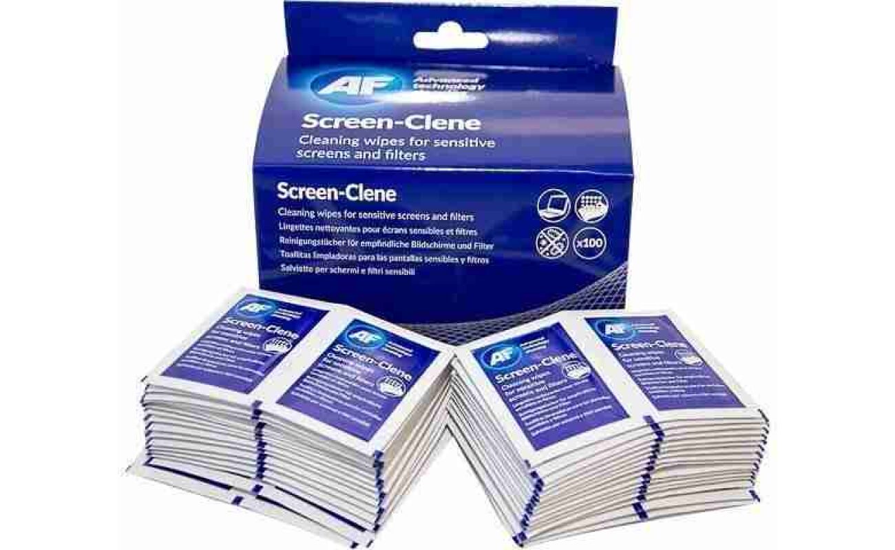 Ascs100 af screen-clene (100) individueel verpakte doekjes