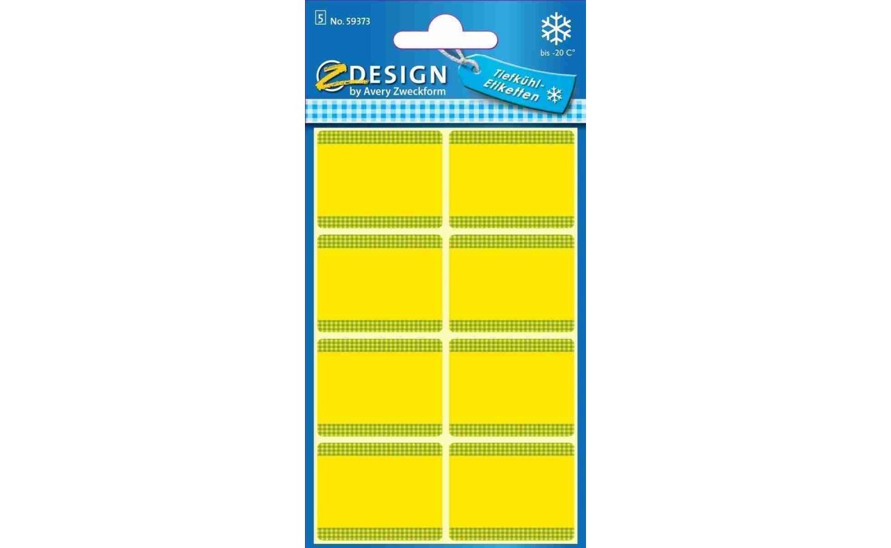 Avery étiquettes congélation en blister, jaune, 40 étiquettes