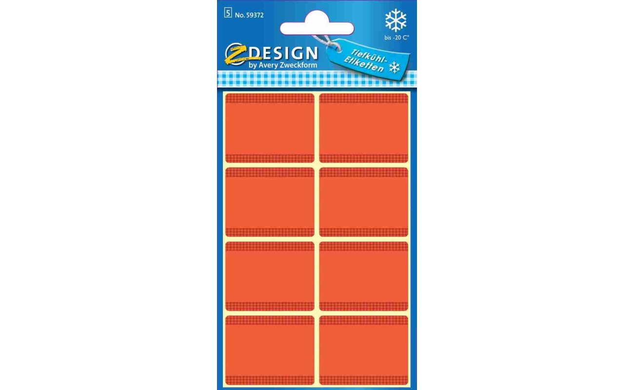 Avery étiquettes congélation en blister, rouge, 40 étiquettes