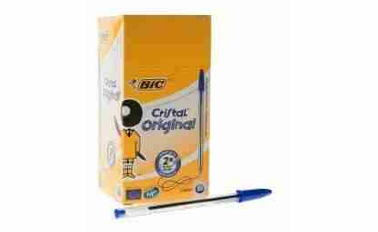 Bic cristal  pointe moyenne boîte de 50 – bleu