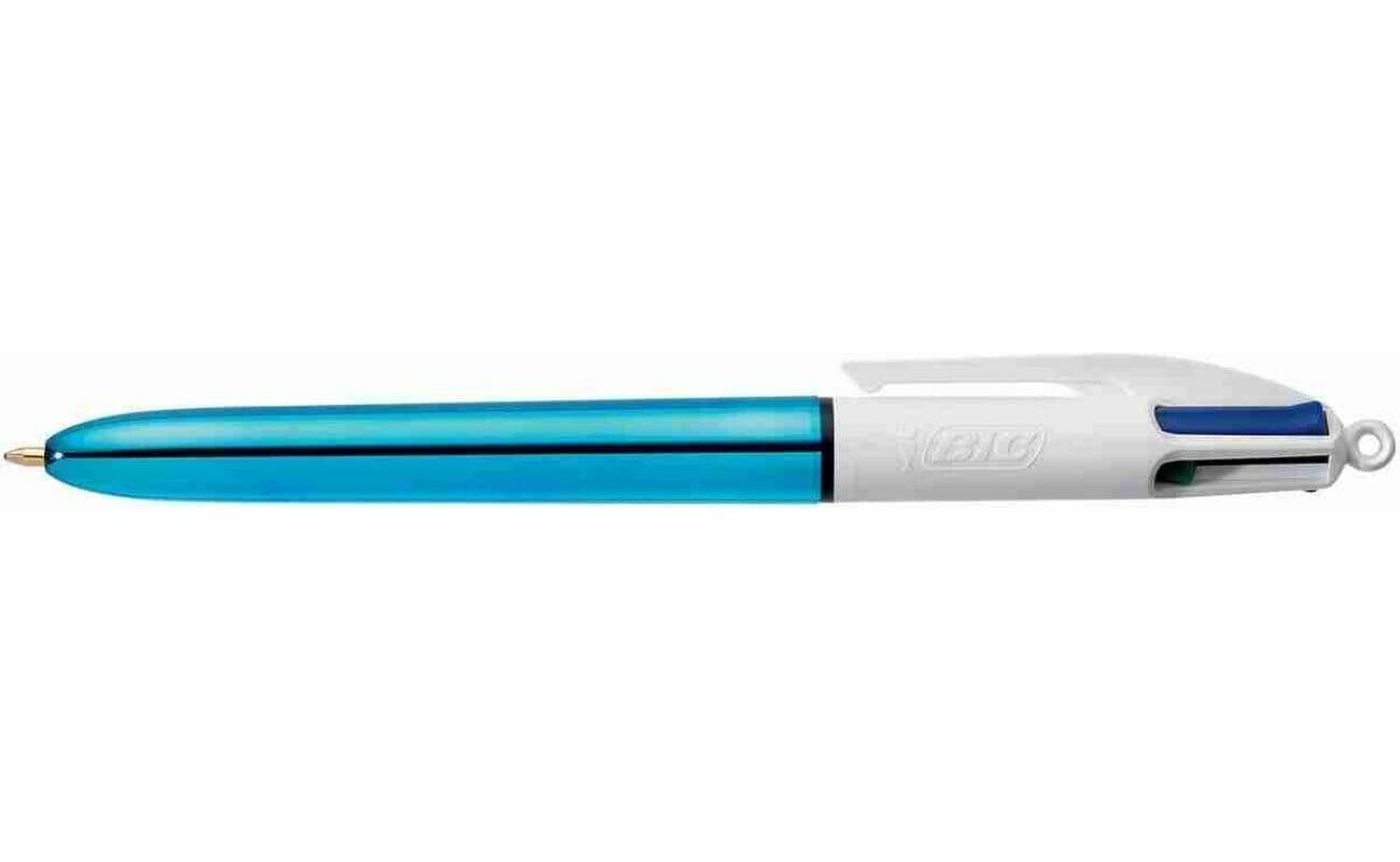 Bic stylo bille 4 couleurs shine – bleu