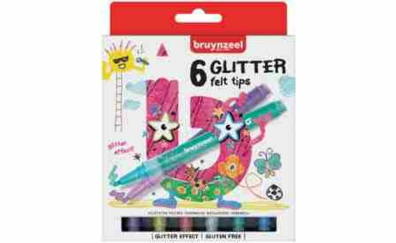 Bruynzeel: feutre “kids glitter” set de 6 piÈces