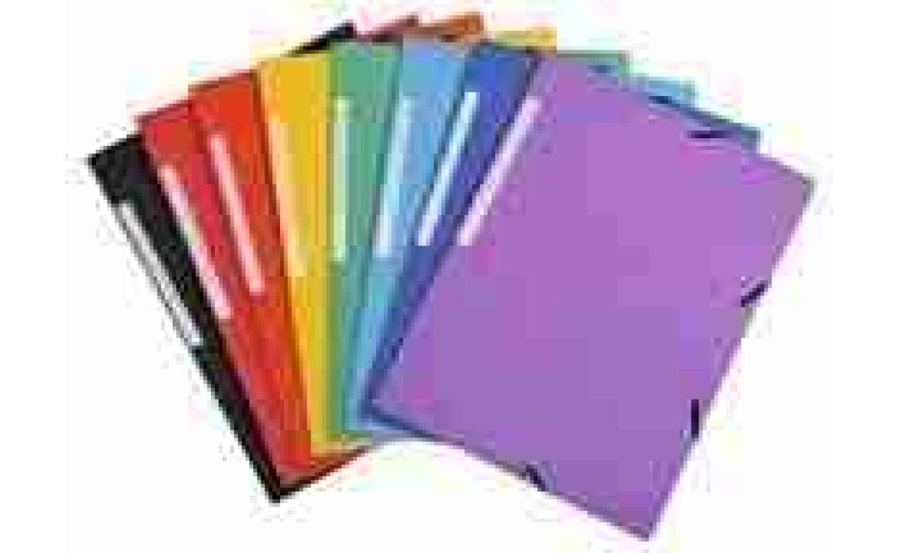 Chemise à élastiques 3 rabats carte marbrée recyclée 355g/m2 – a4 – à l’unité couleurs aléatoires