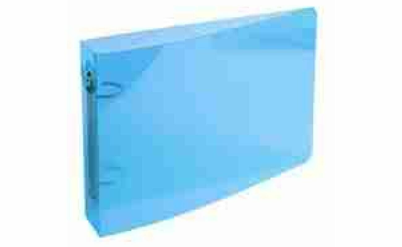 Kaartmap 100 x150 mm - 2 ringen 25mm kristalkleuren polypropyleen - blauw