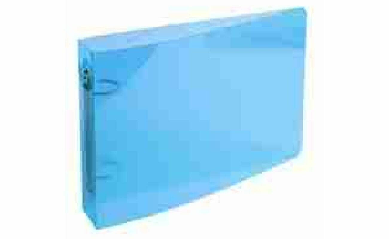 125 x 200mm kaartmap - 2 ringen 25mm kristalkleuren polypropyleen - blauw