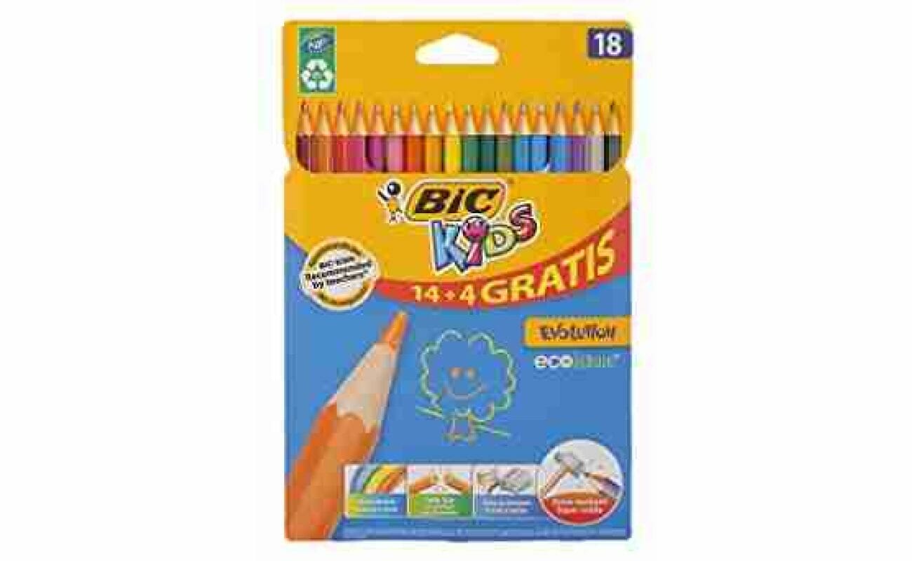Crayons de couleur bic kids 14+4