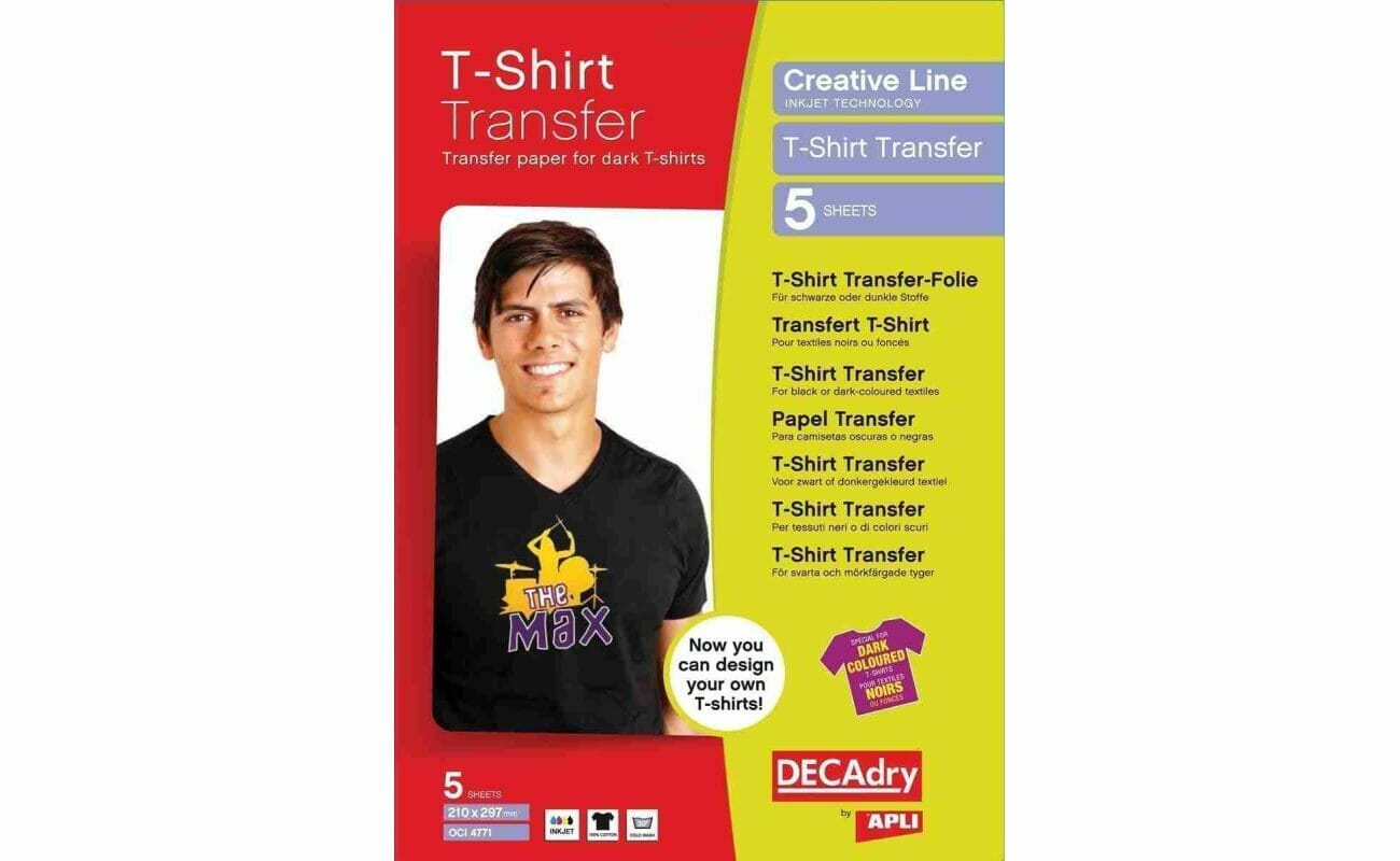 Decadry t-shirt transfer paper pour textile noir ou foncé