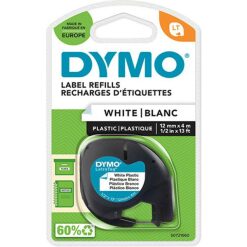 Dymo ruban 12 mm, plastique blanc