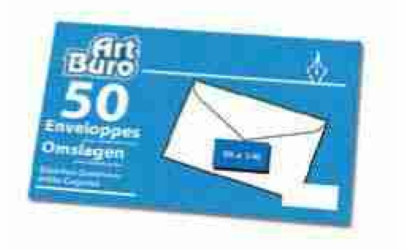 Witte envelop 114x162 mm - 50 stukken zelfklevende strook