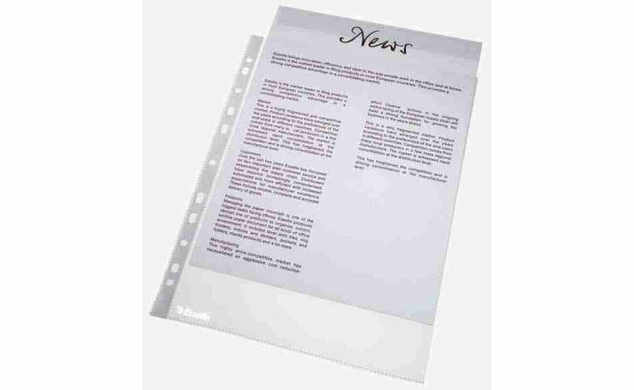 Esselte pochettes perforées pp a4 11-trous paquet de 100 pièces