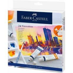 Faber-castell set van 24 9ml waterverftubes + penseel + palet