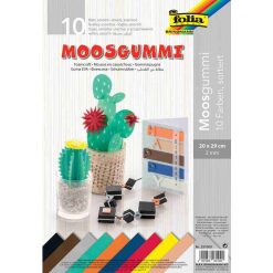 Folia caoutchouc mousse paquet de 10 feuilles en 10 couleurs assorties
