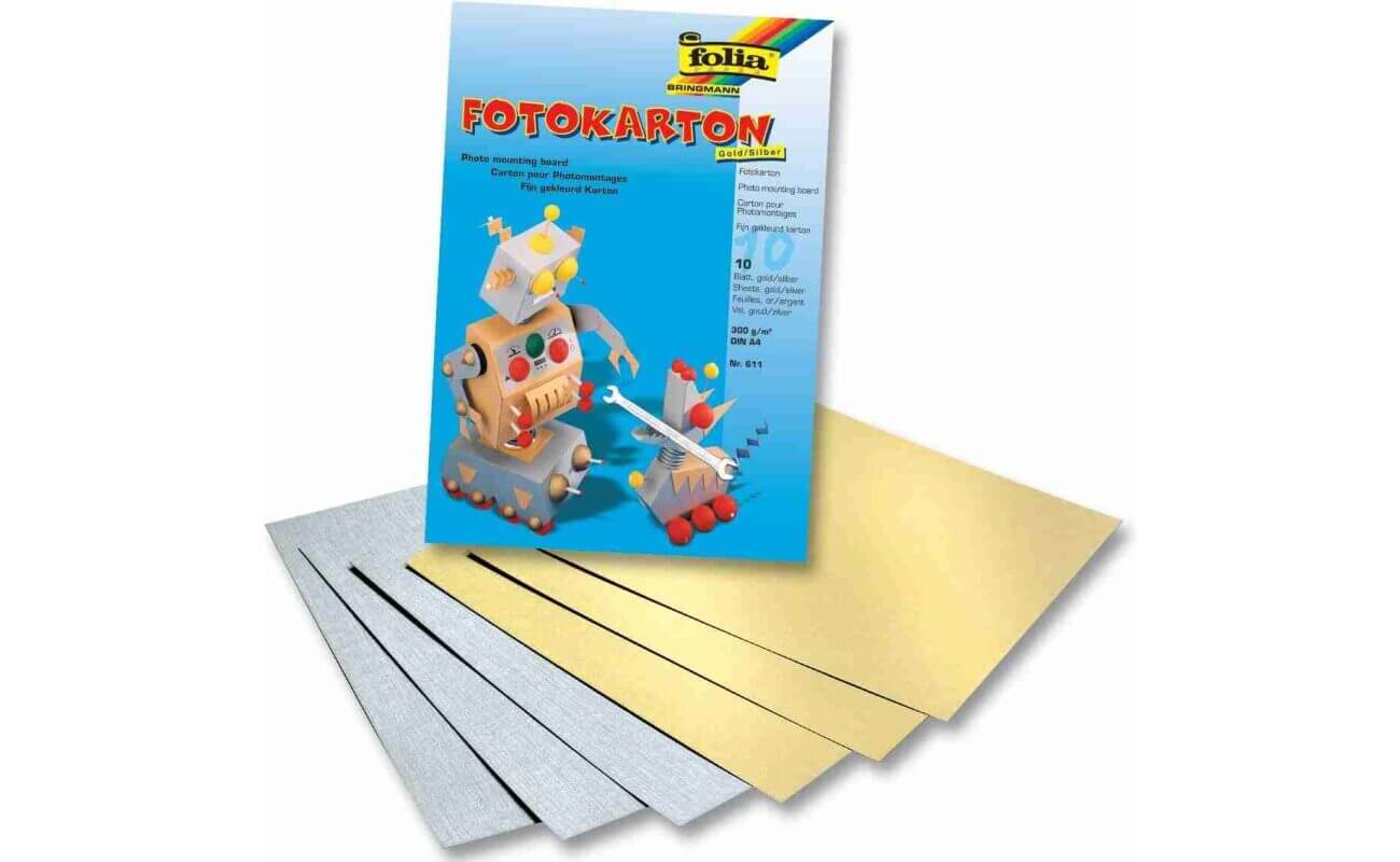 Folia carton photo or et argent