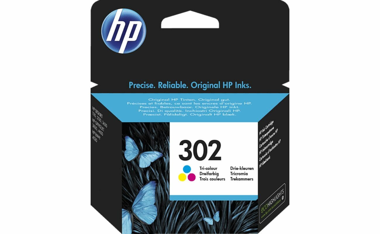 Hp 302 (f6u65ae) cartouche d’encre (d’origine) – couleur *