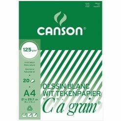 Canson bloc de dessin c à grain 125 g/m², ft 21 x 29,7 cm (a4)