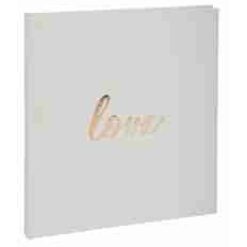 140 pagina's gastenboek met goudrand - 21x19cm formaat - white love - wit