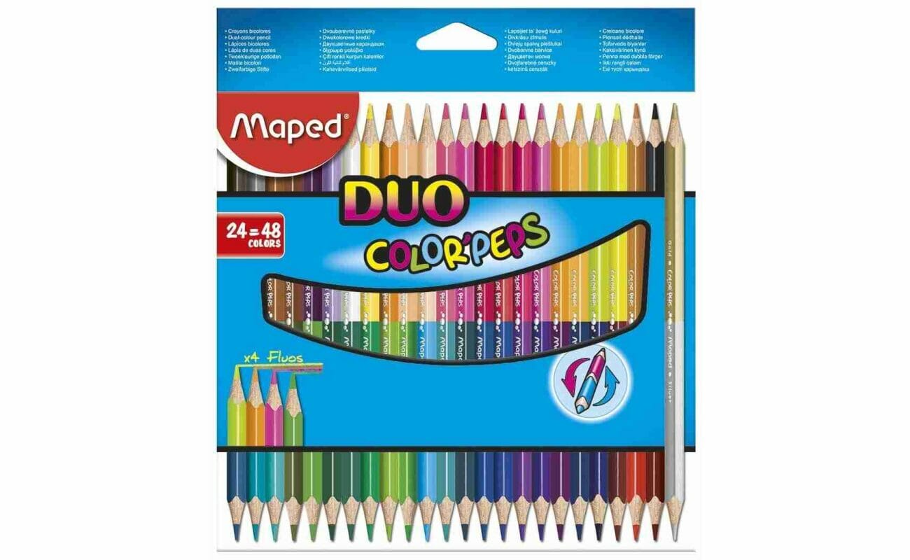 Maped crayon de couleur color’pepsduo 24 crayons = 48 couleurs