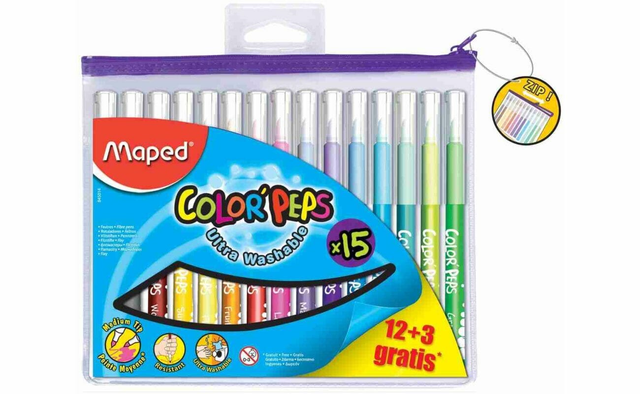 Maped feutre color’peps 12 + 3 feutres