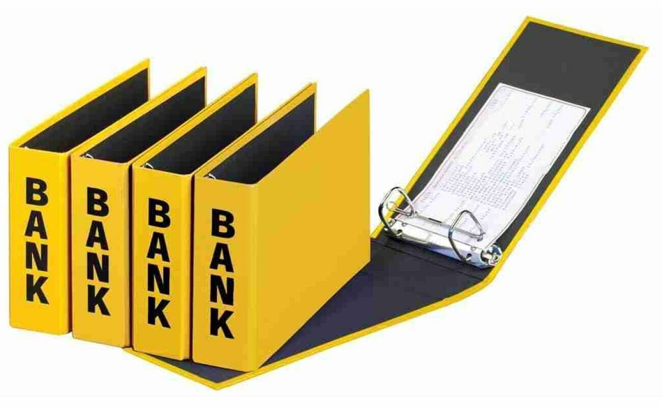 Pagna ringband (ccp) ft 14 x 25 cm, geel, glanzende afwerking met zwarte belettering