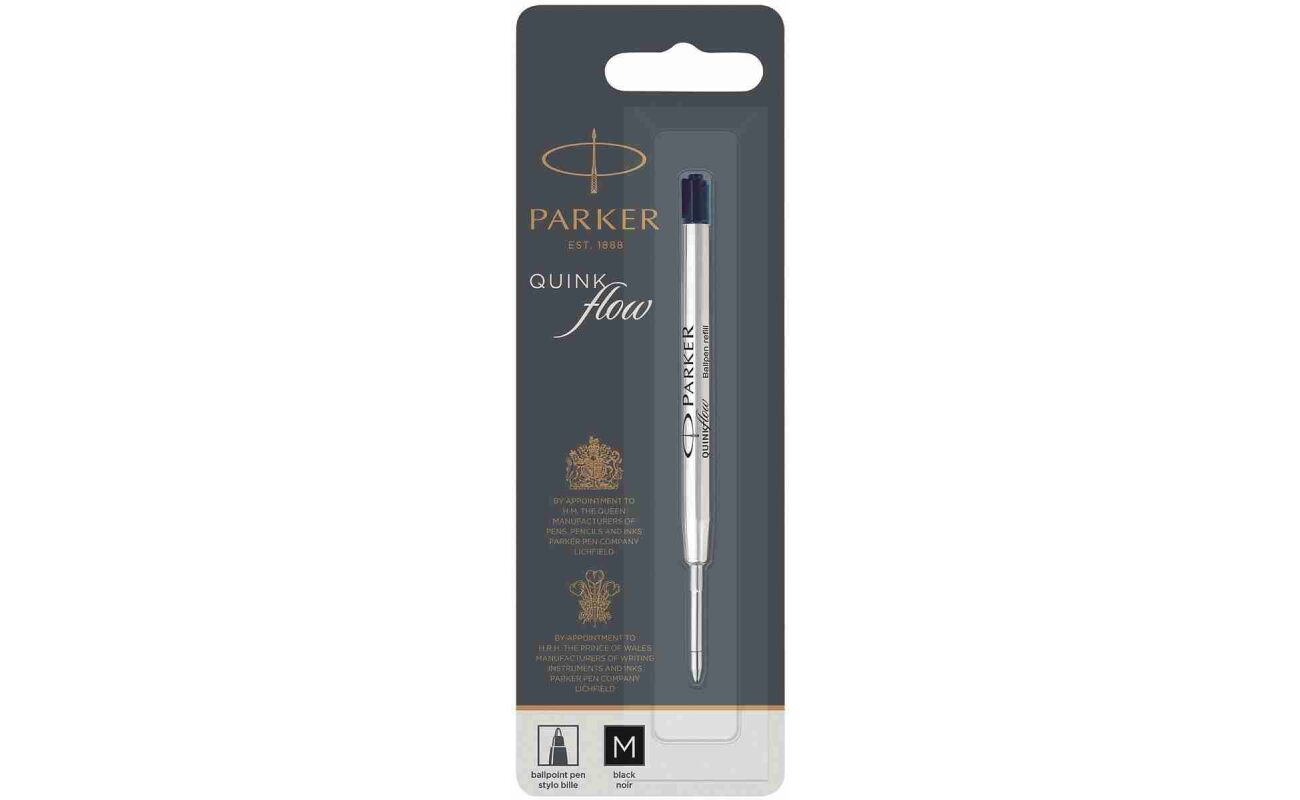 Parker quinkflow recharge pour stylo bille, pointe moyenne, noir