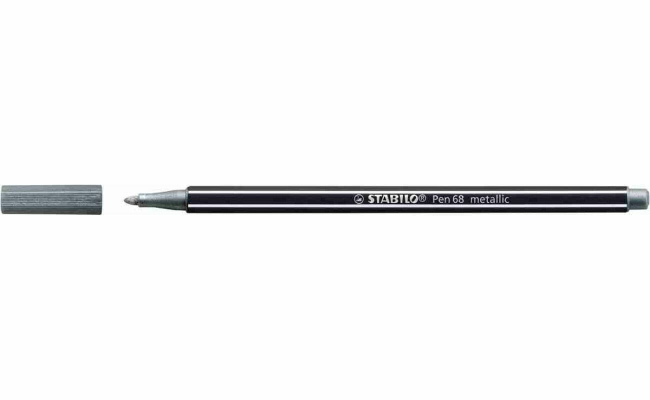Stabilo pen 68 metallic feutre, argent 68/805
