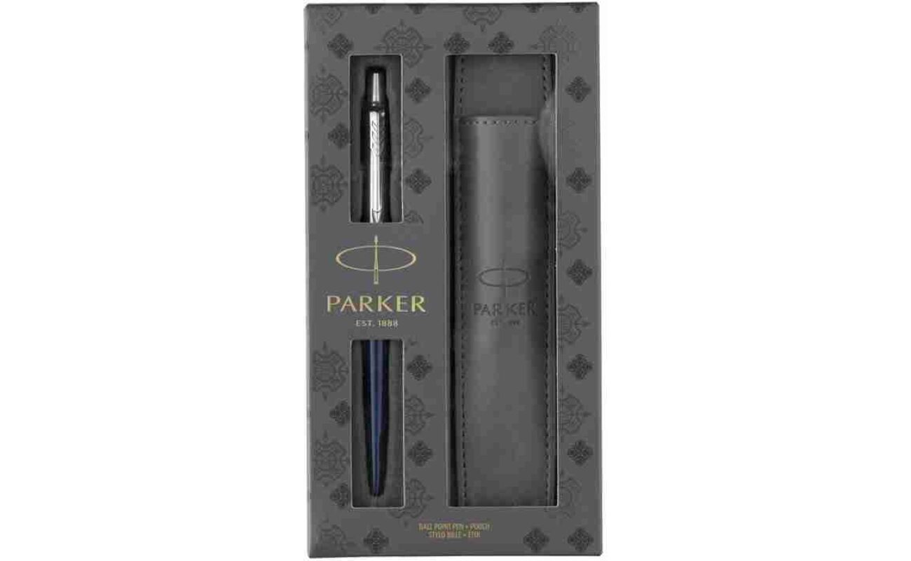 Stylo-bille à pointe rétractable parker jotter, étui cadeau, royal blue