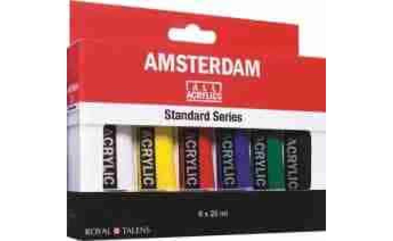 Talens: acrylique “amsterdam” set avec 6 tubes de 20ml – assortie