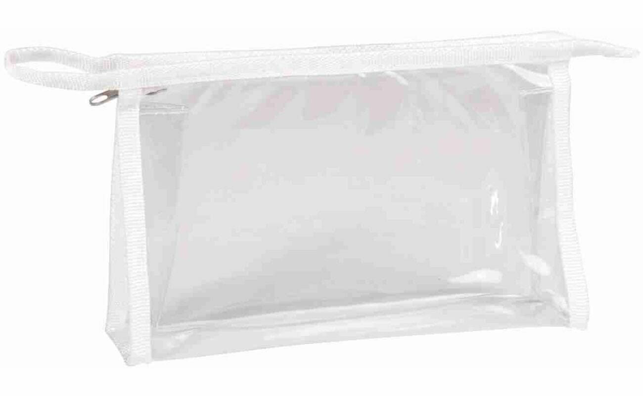 Trousse fantaisie rectangulaire à soufflet 22 x 4 x 14 cm – transparente