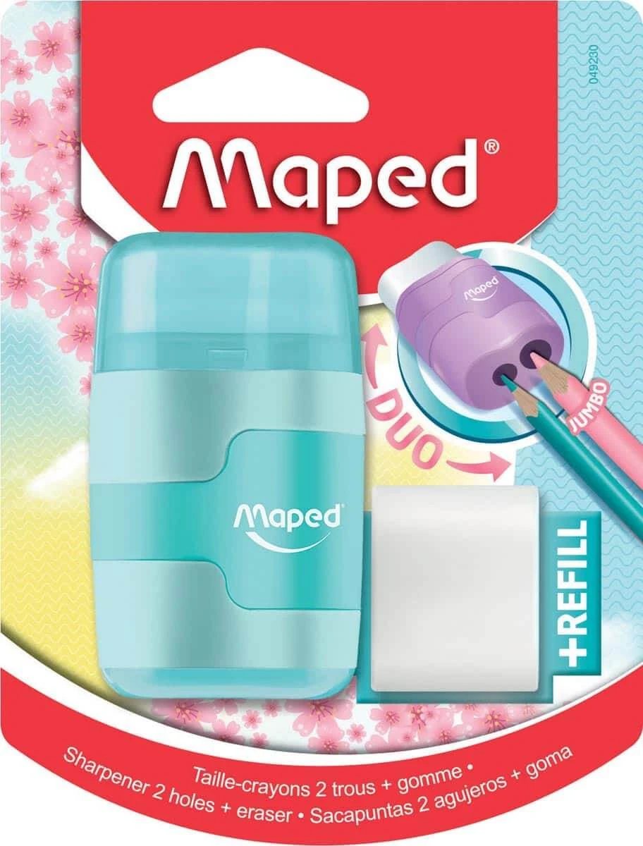 Maped taille-crayon + gomme connect soft touch, couleur pastel Maped taille-crayon + gomme connect soft touch, couleur pastel