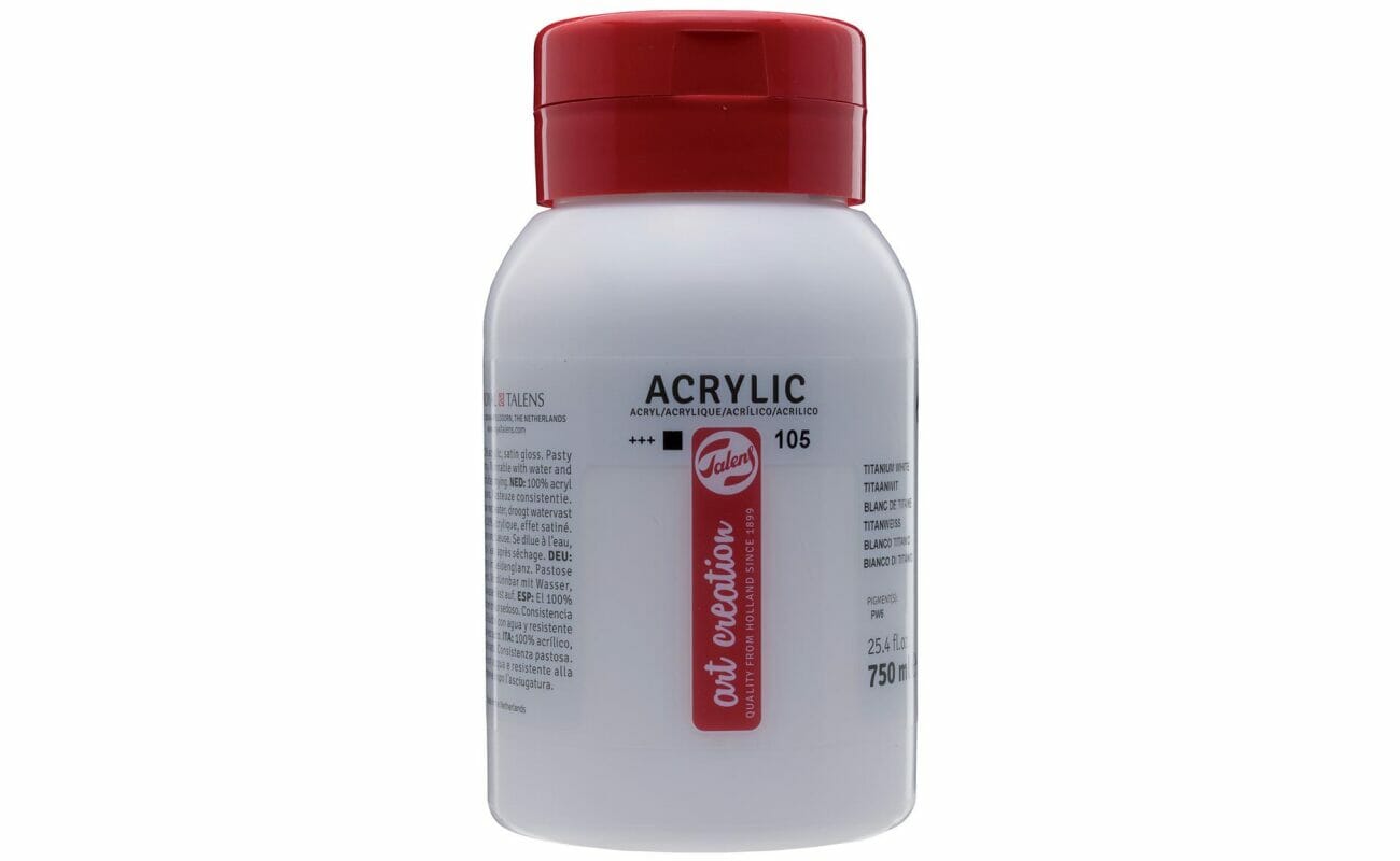Talens art creation peinture acrylique, flacon de 750 ml, blanc de titane