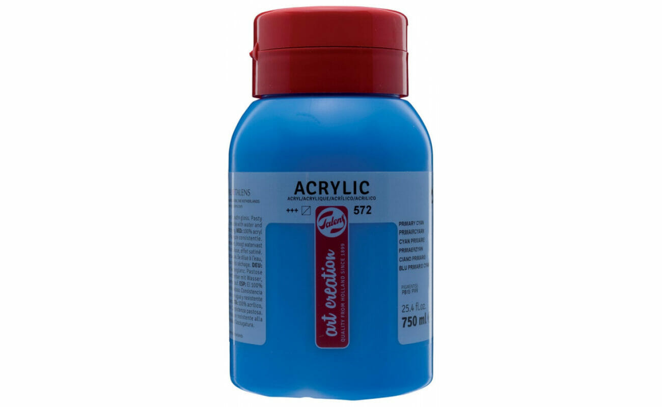 Talens art creation peinture acrylique flacon de 750 ml, cyan primaire