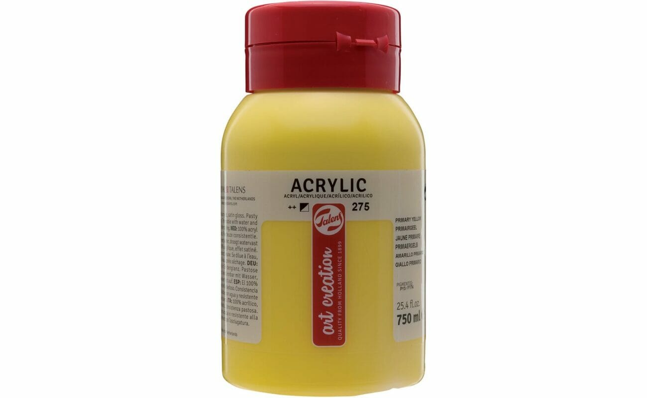 Talens art creation peinture acrylique, flacon de 750 ml, jaune primaire