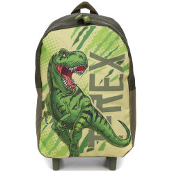 Sac à roulettes dino vert pour enfants