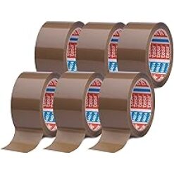 Pack de 6 rubans adhésifs tesa basic marron – 66 m x 50 mm