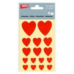 Étiquettes apli coeurs rouges