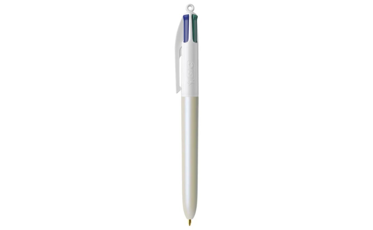 Stylo bille bic 4 couleurs pearl – corps blanc nacré