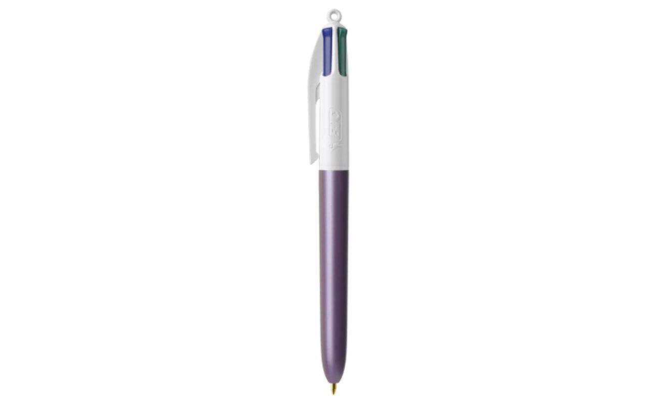 Stylo bille bic 4 couleurs pearl – corps violet nacré